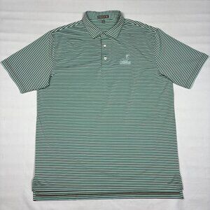 Peter Millar Summer Comfort Green Striped Polo Sanctuary Golf Colorado Mens XL